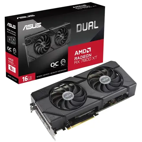 ASUS DUAL Radeon RX 7800 XT OC Edition 16GB GDDR6 Graphics Card