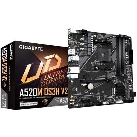 Gigabyte A520M DS3H V2 AMD A520 Chipset Socket AM4 Micro ATX Desktop Motherboard