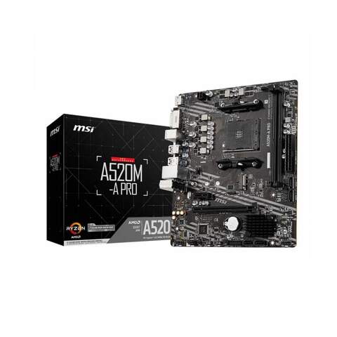 MSI A520M-A PRO AMD A520 Chipset Socket AM4 Micro ATX Desktop Motherboard