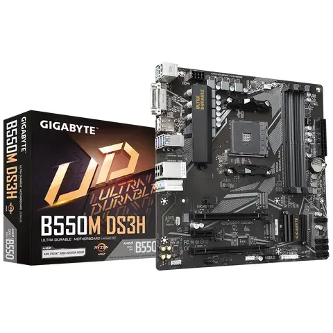 Gigabyte B550M DS3H AMD B550 Socket AM4 Micro-ATX Desktop Motherboard