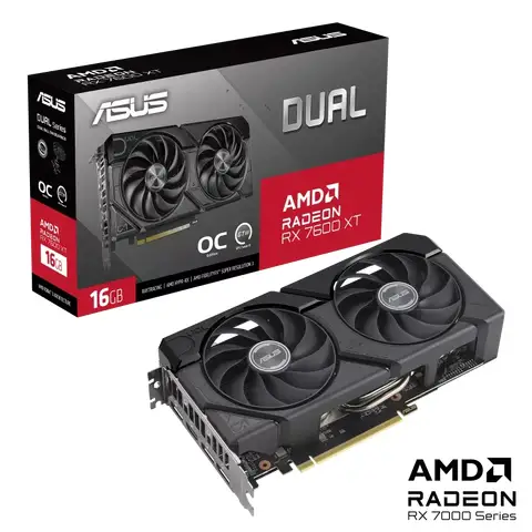 ASUS DUAL Radeon RX 7600 XT OC Edition 16GB Graphics Card