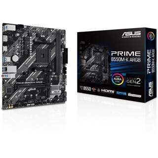 ASUS PRIME B550M-K ARGB AMD B550 Ryzen Socket AM4 Micro-ATX Desktop Motherboard