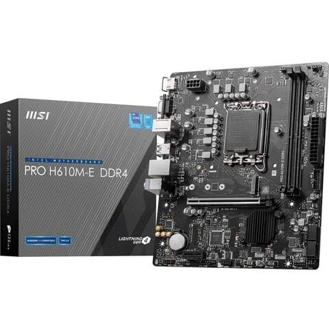 MSI PRO H610M-E DDR4 Intel H610 Chipset LGA1700 DDR4 Micro ATX Desktop Motherboard